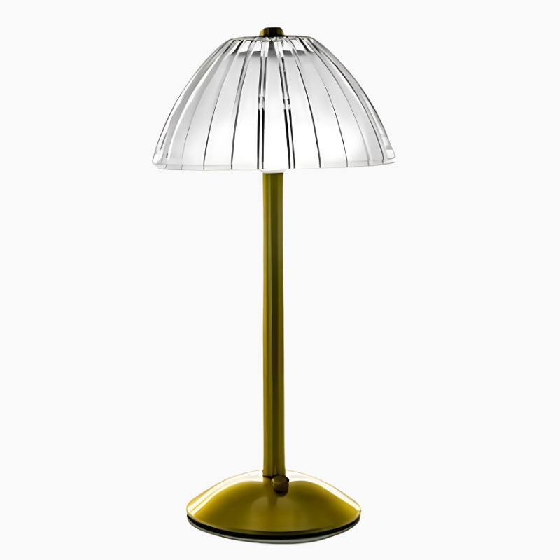 Lampe à poser design contemporain avec abat-jour transparent