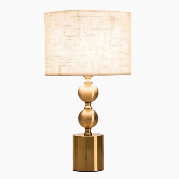 Lampe à poser dorée et élégante avec abat-jour texturé