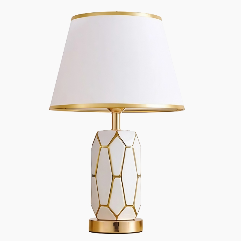 Lampe à poser luxueuse avec finitions dorées