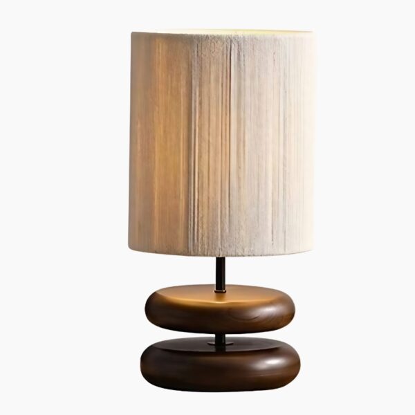 Lampe de chevet en bois avec base superposée