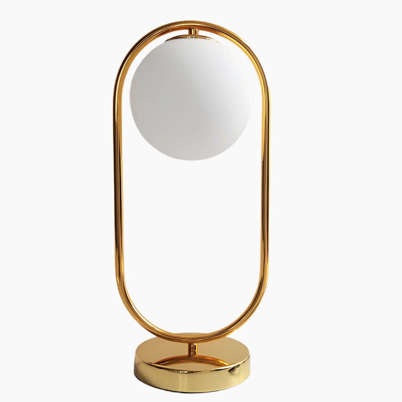 Lampe de chevet ovale avec sphère suspendue