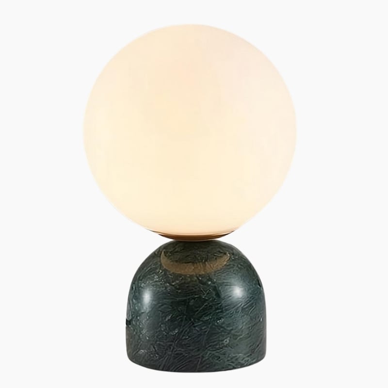 Lampe de chevet verte sphère effet marbre