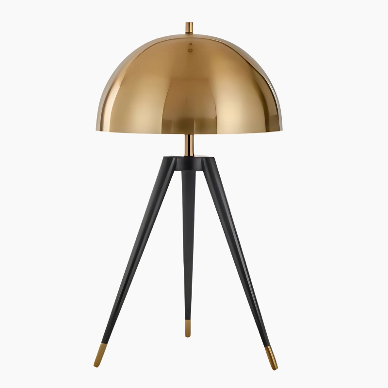 Lampe de table trépied forme champignon en acier
