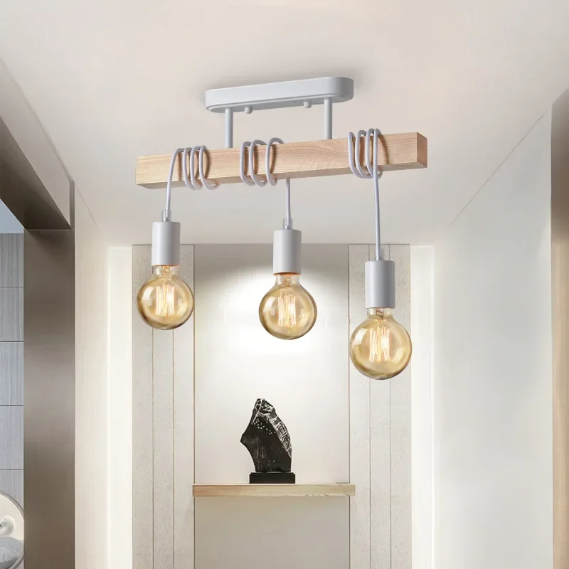 Suspension luminaire en bois au style rétro vintage – Image 6