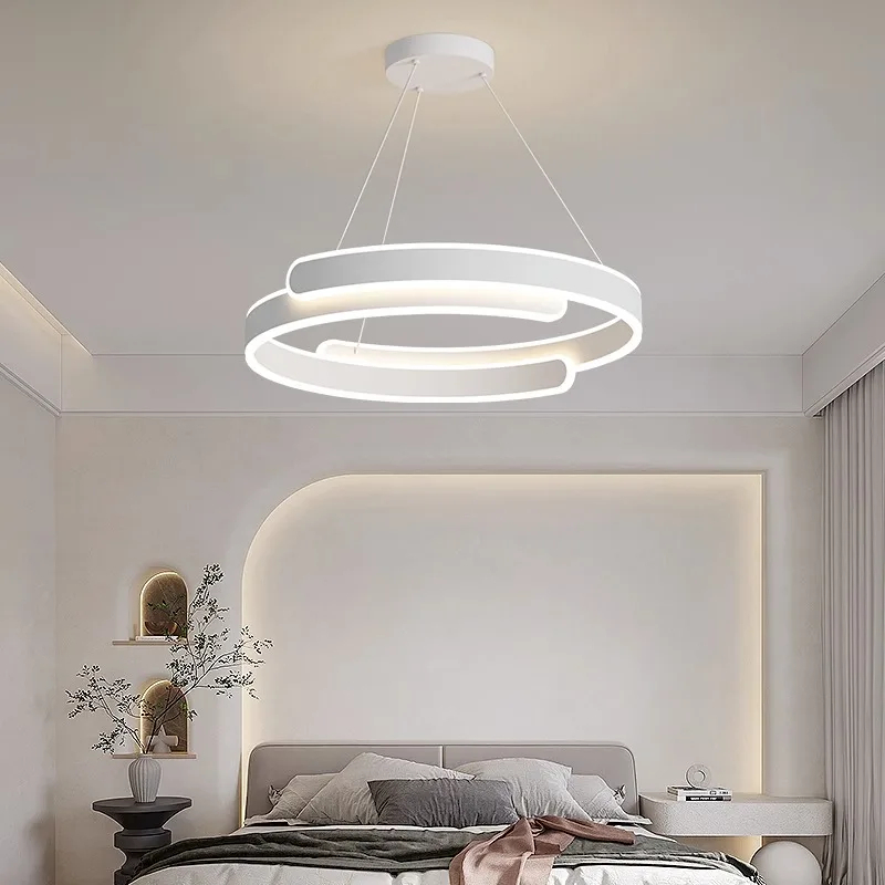 Suspension LED design circulaire élégante et blanche – Image 5