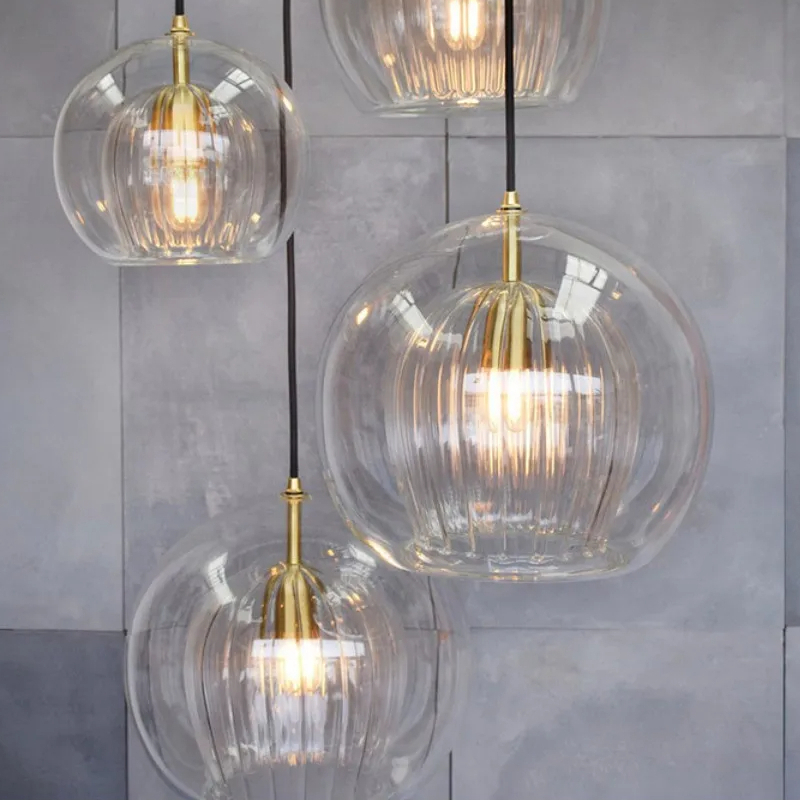 Suspension moderne avec sphère en verre transparent – Image 5