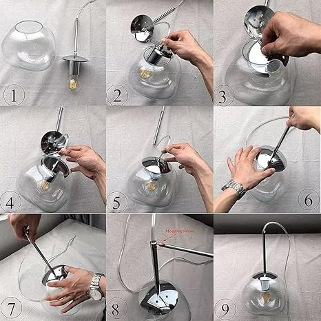 Suspension luminaire boule argentée originale et moderne – Image 8