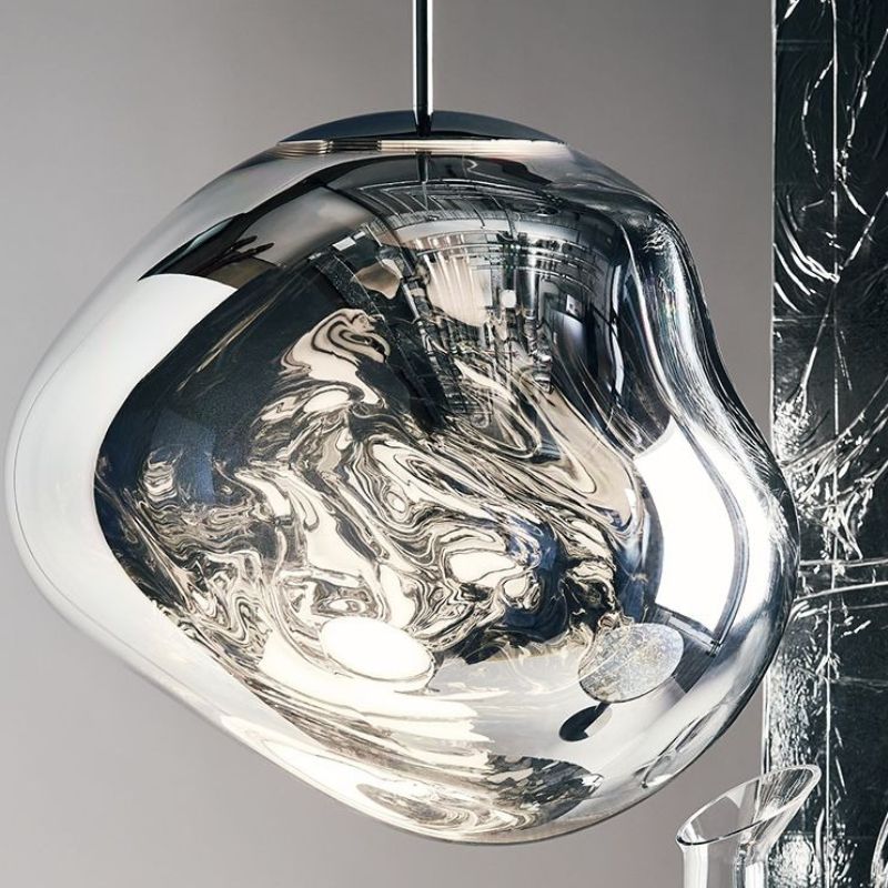 Suspension luminaire boule argentée originale et moderne – Image 4