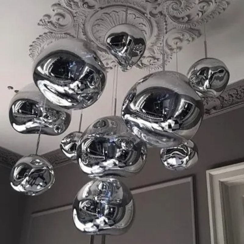 Suspension luminaire boule argentée originale et moderne – Image 11