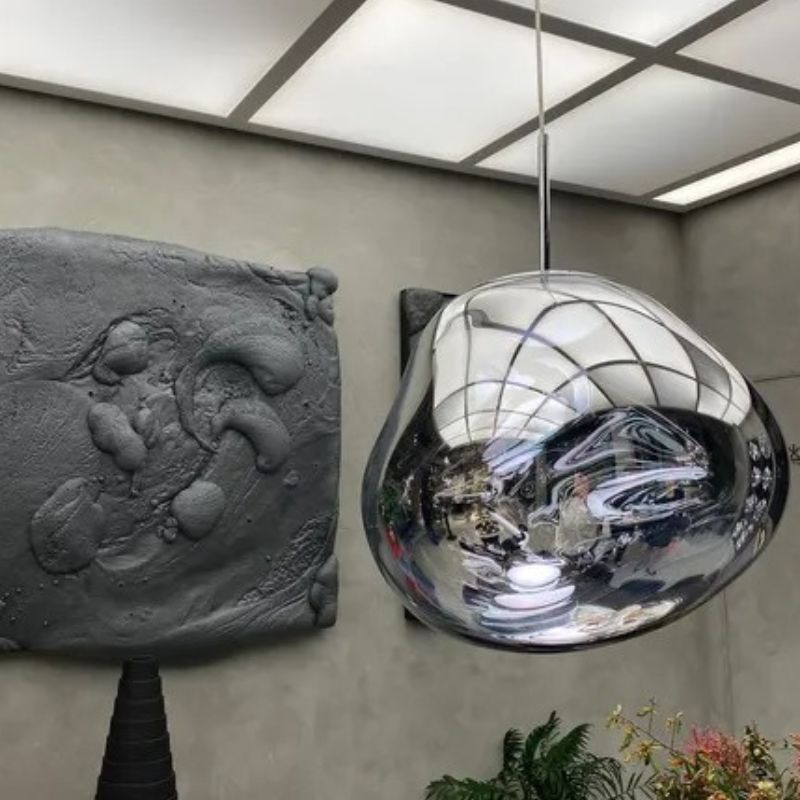 Suspension luminaire boule argentée originale et moderne – Image 6