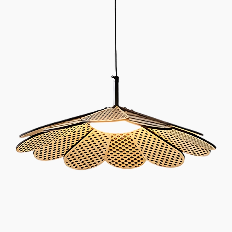 Suspension design en bois en forme de pétale – Image 6