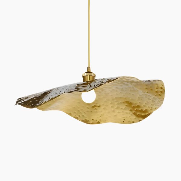 Suspension design moderne en forme de feuille dorée