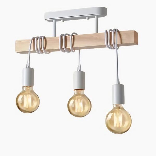 Suspension luminaire en bois au style rétro vintage