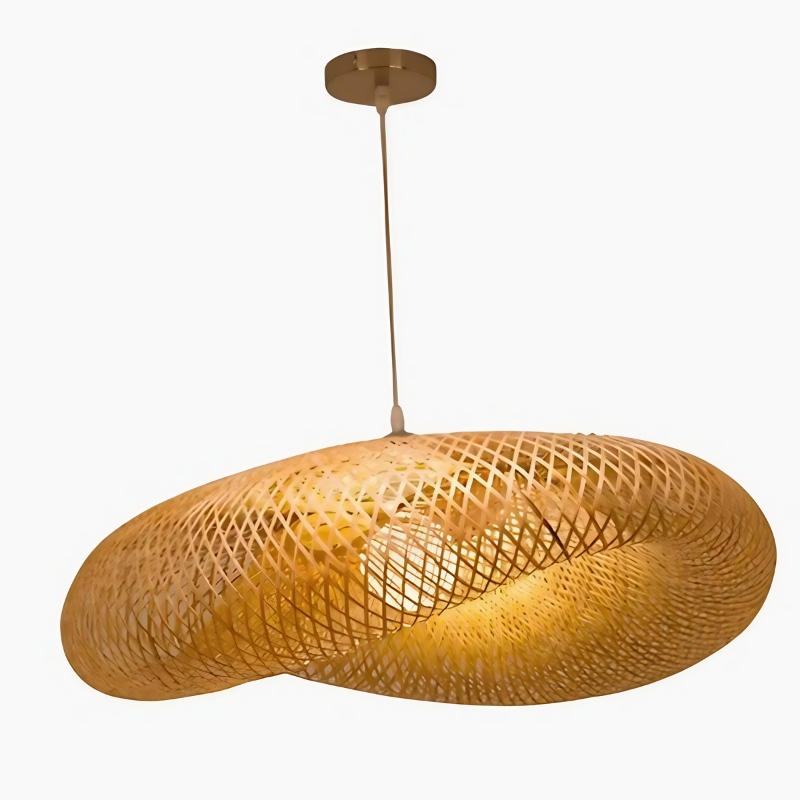 Suspension luminaire vintage en bambou naturel – Image 6
