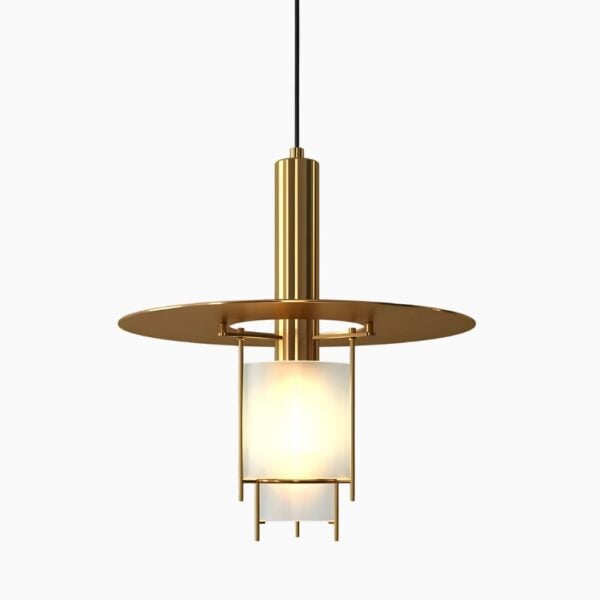 Suspension moderne design et épurée dorée