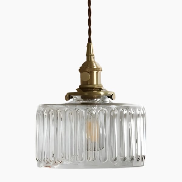 Suspension vintage circulaire en verre