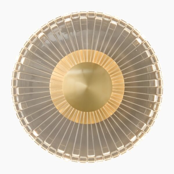 Applique murale LED ronde élégante en cuivre doré