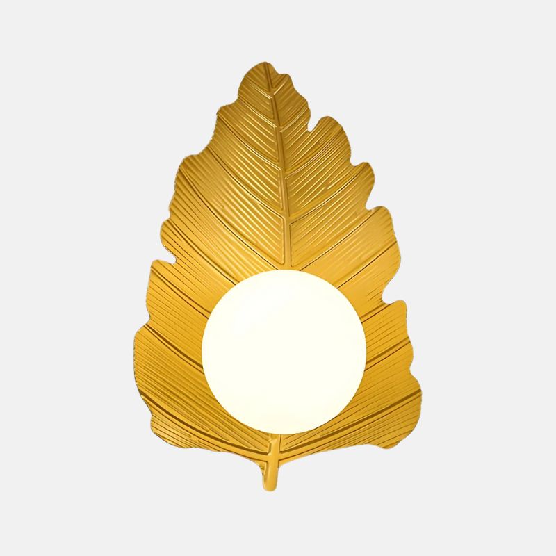 Applique murale LED design en forme de feuille dorée – Image 7