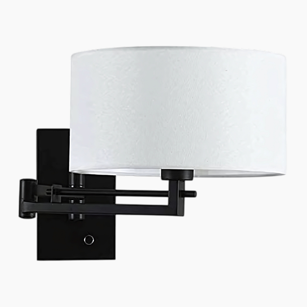 Applique murale tissu avec bras orientable noir en fer – Image 6