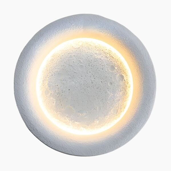 Applique murale LED blanche créative en forme de pleine lune