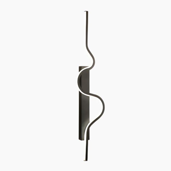 Applique murale LED design ondulé moderne noir