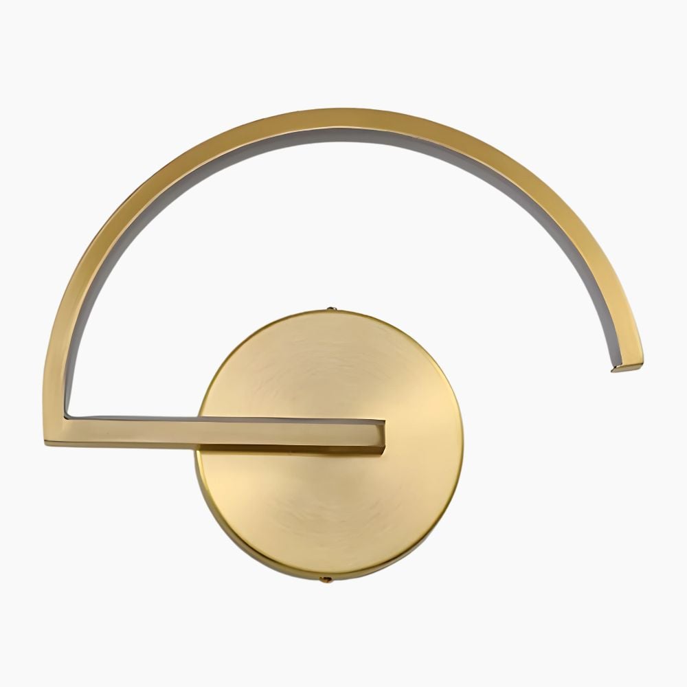 Applique murale LED en forme de demi cercle en cuivre doré