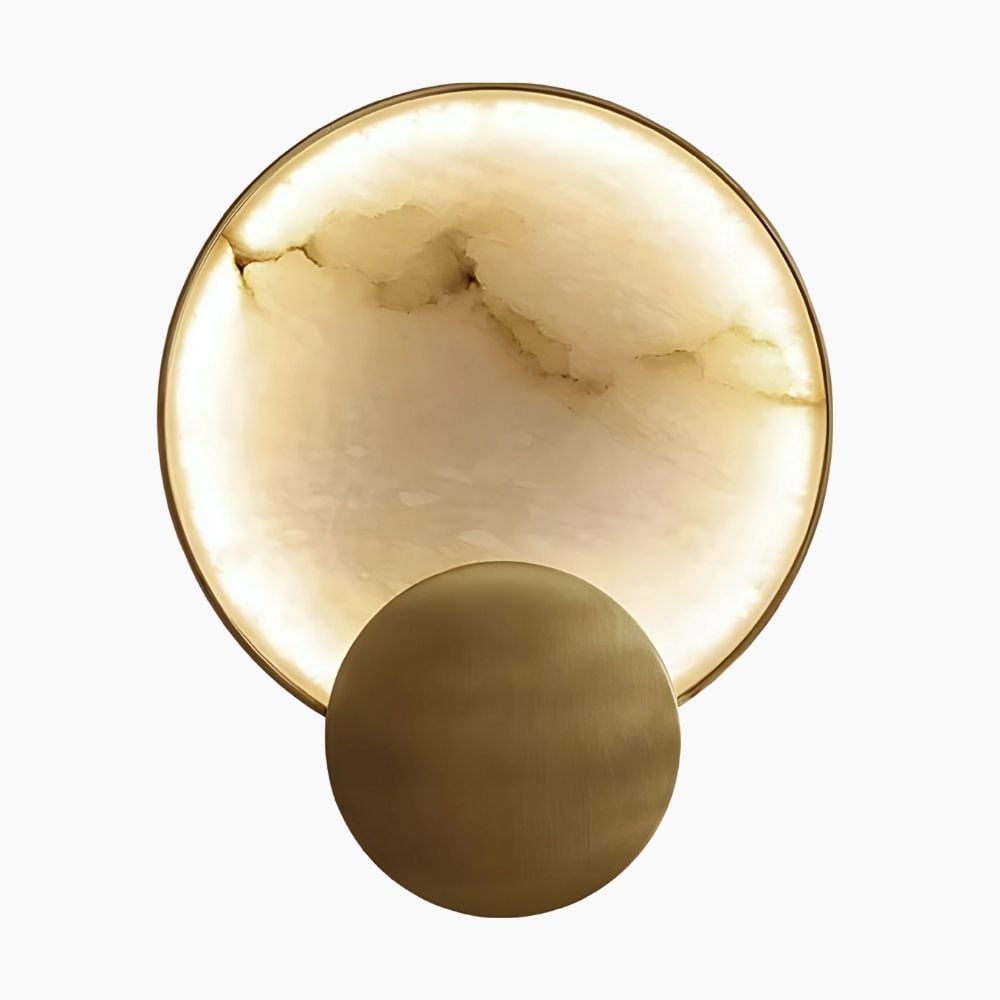 Applique murale LED ronde luxueuse en marbre