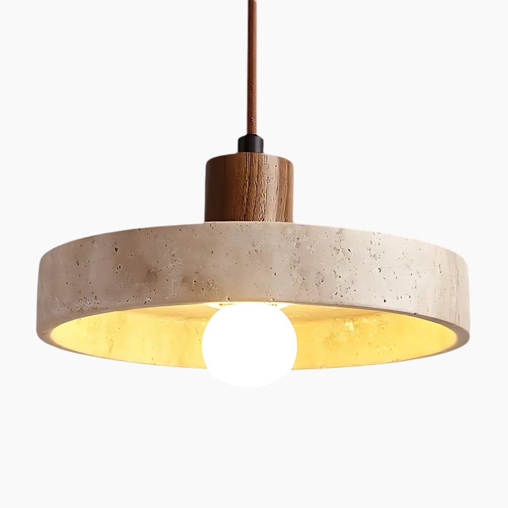 Suspension luminaire design en pierre travertin
