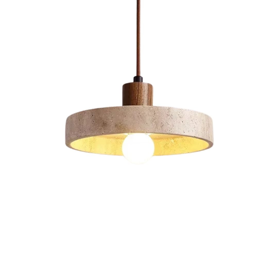 Suspension luminaire design en pierre travertin – Image 6