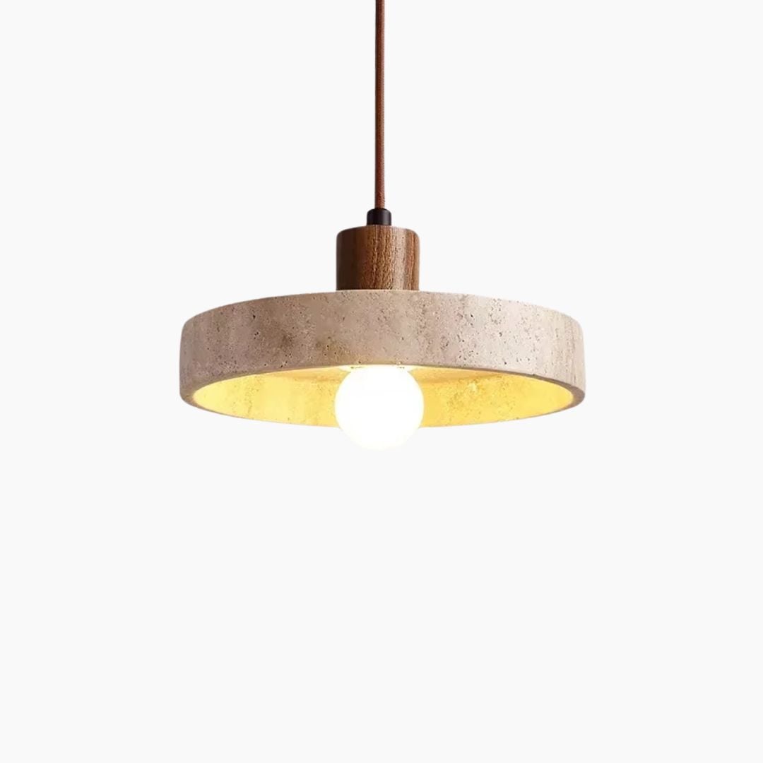 Suspension luminaire design en pierre travertin – Image 5
