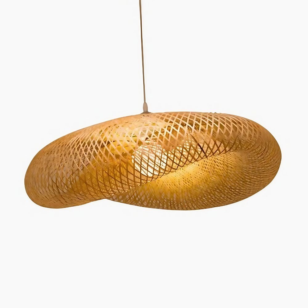 Suspension luminaire vintage en bambou naturel