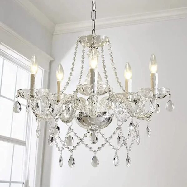 Lustre baroque en cristal 5 lumières