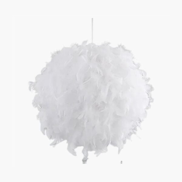 Suspension Plume Abat-Jour Blanc au Style Nordique